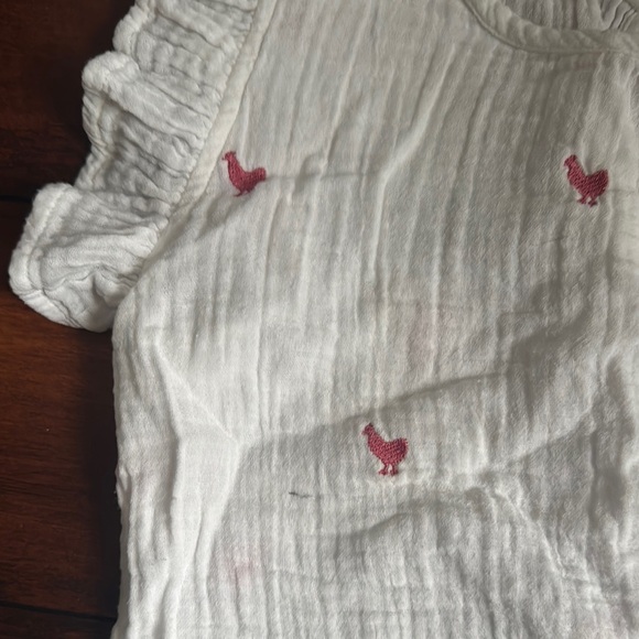 White and Pink Ruffled Two-Piece Set - Picture 2 of 5